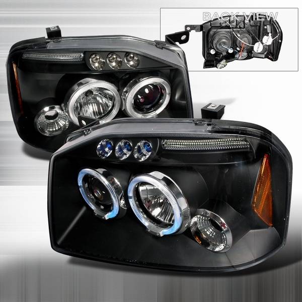 Custom Disco - Nissan Frontier Custom Disco Black LED Projector Headlights - 2LHP-FRO01JMB-TM