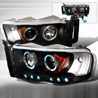 Custom Disco - Dodge Ram Custom Disco Black Projector Headlights - 2LHP-RAM02JM-YD