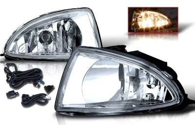 WinJet - Honda Civic WinJet OEM Fog Light - Clear - Wiring Kit Included - WJ30-0033-09