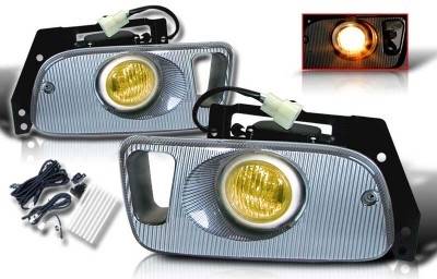 WinJet - Honda Civic 2DR & 3DR WinJet OEM Fog Light - Yellow - Wiring Kit Included - WJ30-0035-12