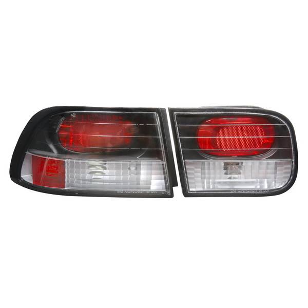 APC - Honda Civic 2DR & 4DR APC Euro Taillights with Black Housing - 404150TLB