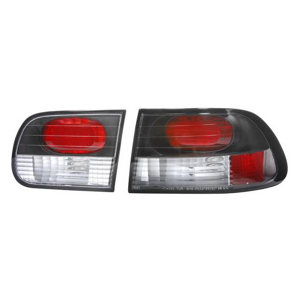 APC - Honda Civic HB APC Euro Taillights with Black Housing - 404151TLB
