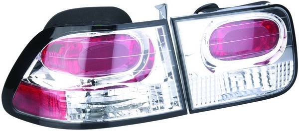 APC - Honda Civic 2DR APC Euro Taillights with Chrome Housing - 404152TLR