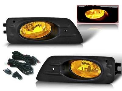 WinJet - Honda Accord 4DR WinJet OEM Fog Light - Yellow - Wiring Kit Included - WJ30-0085-12