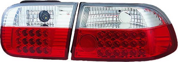 APC - Honda Civic 2DR & 4DR APC LED Taillights with Red & Clear Lens - 406252TLR