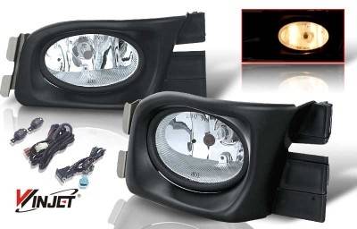 WinJet - Honda Accord 4DR WinJet OEM Fog Light - Clear - Wiring Kit Included - WJ30-0104-09
