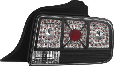 APC - Ford Mustang APC Diamond Cut Taillights with Black Housing - 407513TLB