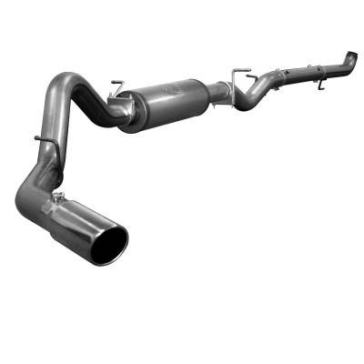 aFe - GMC Sierra aFe Large Bore HD Turbo-Back Exhaust System Aluminum with Muffler - 49-14017