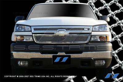 SES Trim - Chevrolet Silverado SES Trim Chrome Plated Stainless Steel Mesh Grille - MG112
