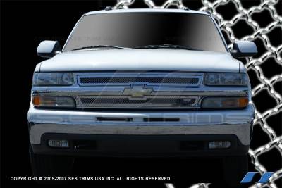 SES Trim - Chevrolet Silverado SES Trim Chrome Plated Stainless Steel Mesh Grille - MG117