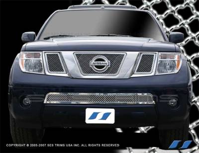 SES Trim - Nissan Frontier SES Trim Chrome Plated Stainless Steel Mesh Grille - MG128