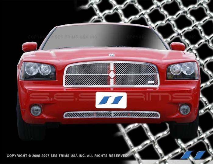 SES Trim - Dodge Charger SES Trim Chrome Plated Stainless Steel Mesh Grille - Diamond Design - MG135D
