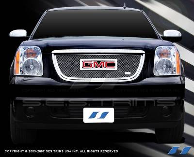 SES Trim - GMC Yukon SES Trim Chrome Plated Stainless Steel Mesh Grille - Top - MG147