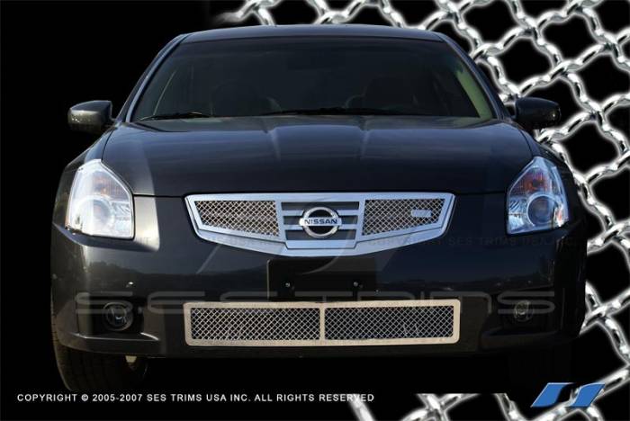 SES Trim - Nissan Maxima SES Trim Chrome Plated Stainless Steel Mesh Grille - Top & Bottom - MG149A-B