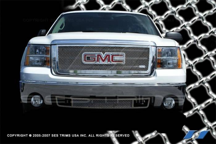 SES Trim - GMC Sierra SES Trim Chrome Plated Stainless Steel Mesh Grille - MG151