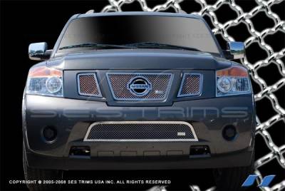 SES Trim - Nissan Armada SES Trim Chrome Plated Stainless Steel Mesh Grille - Bottom - MG183B