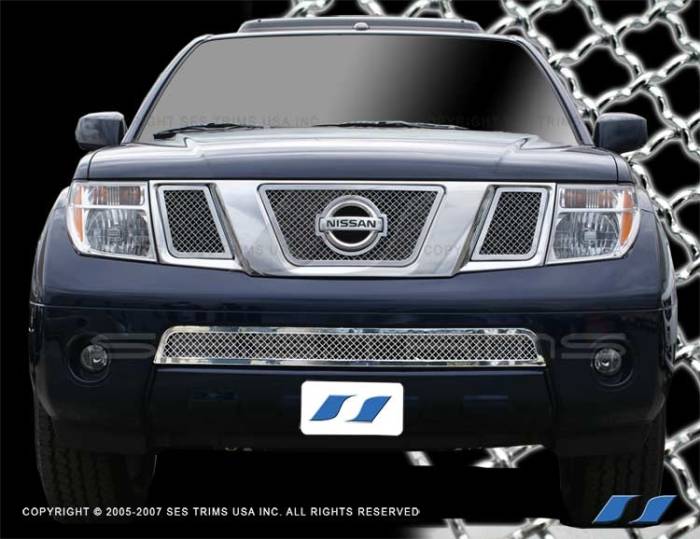 SES Trim - Nissan Pathfinder SES Trim Chrome Plated Stainless Steel Mesh Grille - Bottom - MG184B