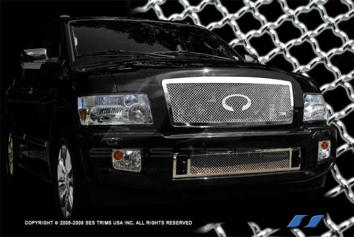 SES Trim - Infiniti QX56 SES Trim Chrome Plated Stainless Steel Mesh Grille - Top - MG192