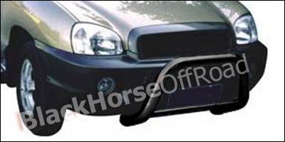 Black Horse - Mercedes-Benz ML Black Horse Bull Bar Guard Brush with Fog Light Brackets