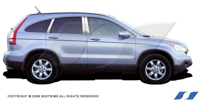 SES Trim - Honda CRV SES Trim Pillar Post - 304 Mirror Shine Stainless Steel - 6PC - P126