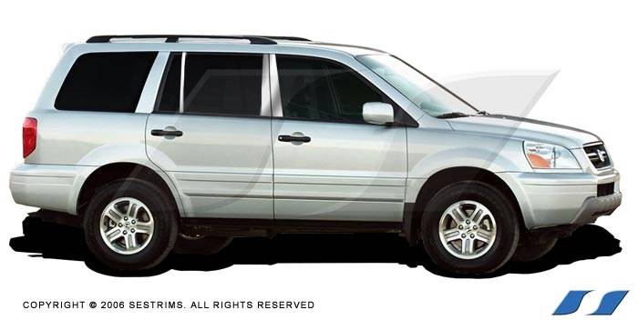 SES Trim - Honda Pilot SES Trim Pillar Post - 304 Mirror Shine Stainless Steel - 6PC - P129