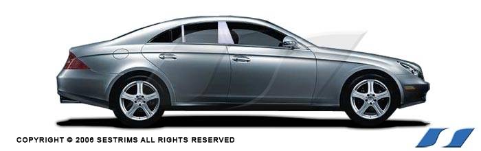 SES Trim - Mercedes-Benz CLS SES Trim Pillar Post - 304 Mirror Shine Stainless Steel - 4PC - P130