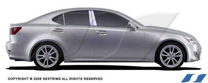 SES Trim - Lexus IS SES Trim Pillar Post - 304 Mirror Shine Stainless Steel - 6PC - P138