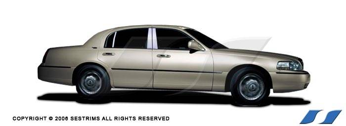 SES Trim - Ford Crown Victoria SES Trim Pillar Post - 304 Mirror Shine Stainless Steel - 6PC - P149