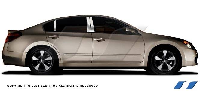 SES Trim - Nissan Altima SES Trim Pillar Post - 304 Mirror Shine Stainless Steel - 6PC - P162