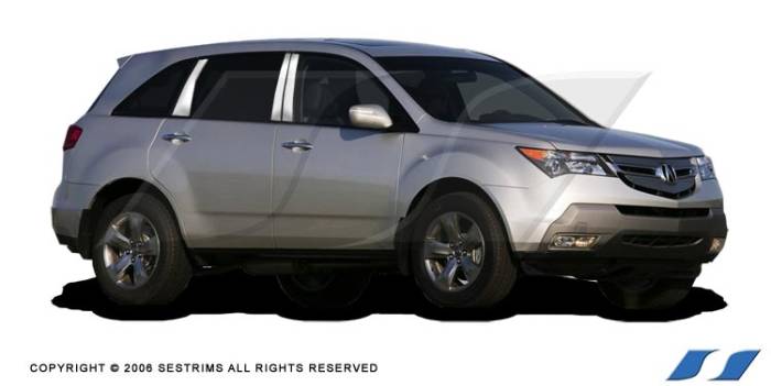 SES Trim - Acura MDX SES Trim Pillar Post - 304 Mirror Shine Stainless Steel - 6PC - P177