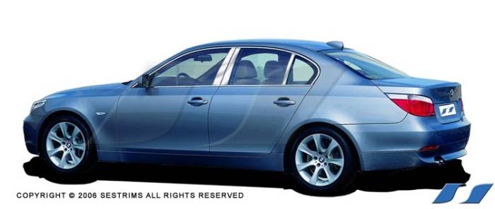 SES Trim - BMW 5 Series SES Trim Pillar Post - 304 Mirror Shine Stainless Steel - 6PC - P181