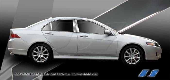 SES Trim - Acura TSX SES Trim Pillar Post - 304 Mirror Shine Stainless Steel - 6PC - P209