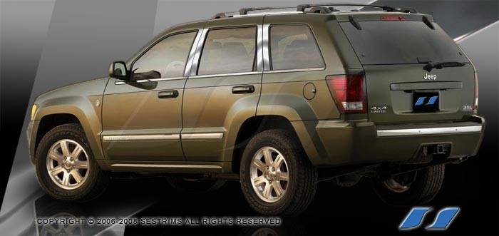 SES Trim - Jeep Grand Cherokee SES Trim Pillar Post - 304 Mirror Shine Stainless Steel - 8PC - P216