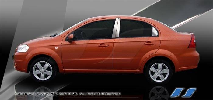 SES Trim - Chevrolet Aveo SES Trim Pillar Post - 304 Mirror Shine Stainless Steel - 6PC - P217