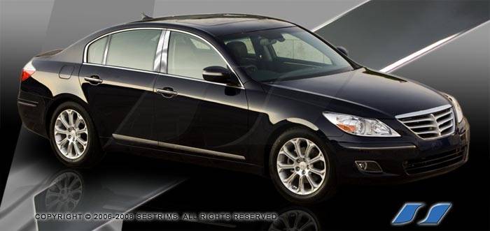 SES Trim - Hyundai Genesis SES Trim Pillar Post - 304 Mirror Shine Stainless Steel - 6PC - P224