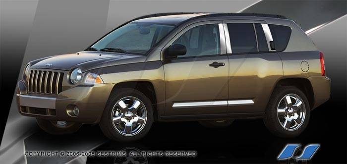 SES Trim - Jeep Compass SES Trim Pillar Post - 304 Mirror Shine Stainless Steel - 8PC - P226