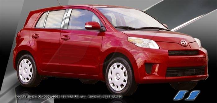 SES Trim - Scion xD SES Trim Pillar Post - 304 Mirror Shine Stainless Steel - 6PC - P236