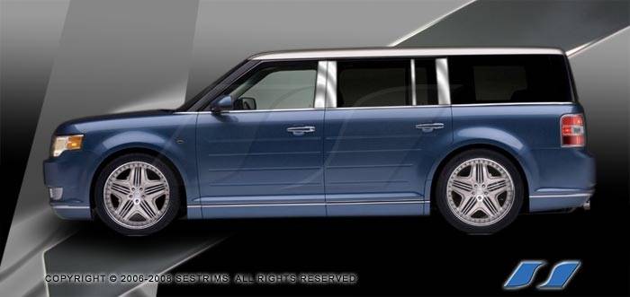 SES Trim - Ford Flex SES Trim Pillar Post - 304 Mirror Shine Stainless Steel - 8PC - P246