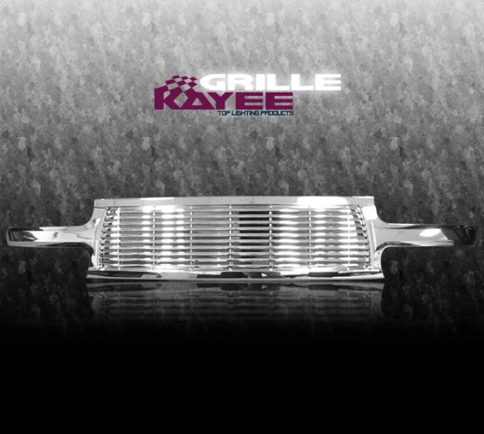 Custom - 1 Piece Front Replacement Grille - Chrome