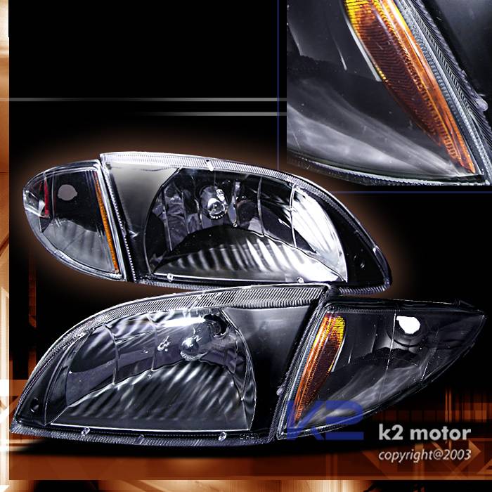 Custom - Crystal Headlights With Black Corner