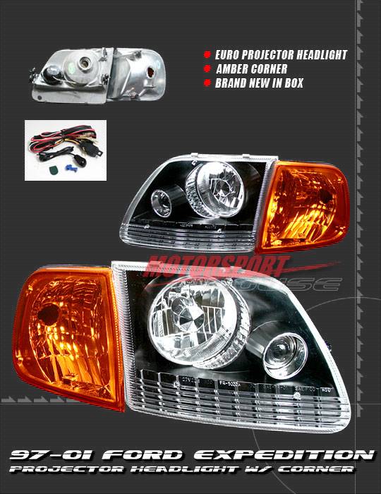 Custom - Black Pro Headlights With Amber Corner