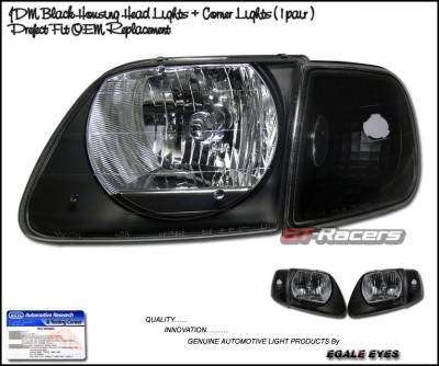 Custom - JDM Black  Headlights With Corner
