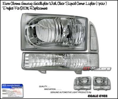 Custom - Euro Chrome Headlights With Corner