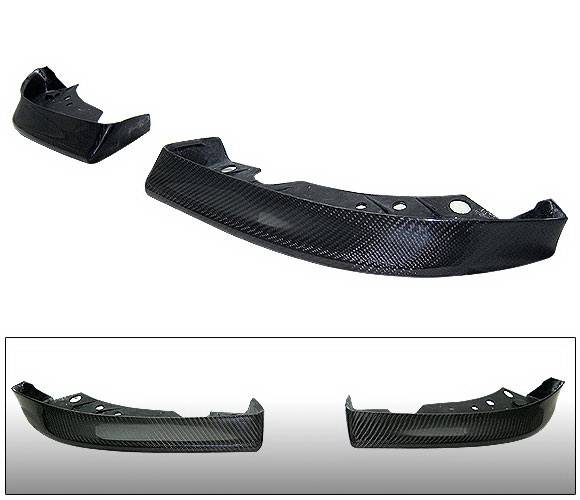 4 Car Option - BMW 3 Series 4 Car Option Carbon Fiber Front Bumper Lip - 2PC - BLFC-BE46-2