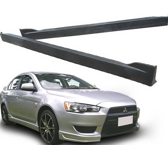 4 Car Option - Mitsubishi Lancer 4 Car Option Polyurethane Side Skirts - BLS-ML08T-PU