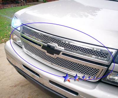 APS - Chevrolet Silverado APS Wire Mesh Grille - Upper - Stainless Steel - C75306T