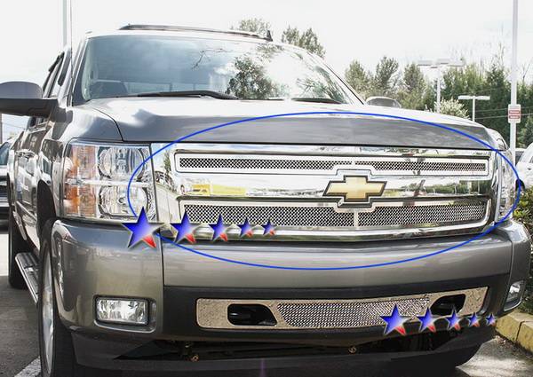 APS - Chevrolet Silverado APS Wire Mesh Grille - Upper - Stainless Steel - C75766T