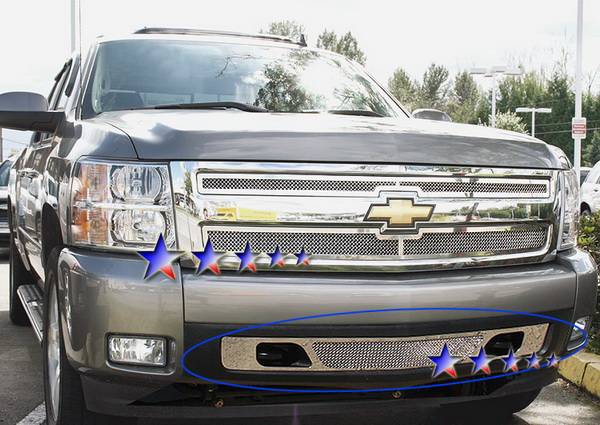 APS - Chevrolet Silverado APS Wire Mesh Grille - Bumper - Stainless Steel - C75767T