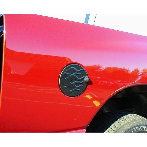 V-Tech - Chevrolet Tahoe V-Tech Fuel Door Cover - Flame Style - Black - 77958