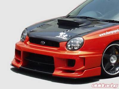 Chargespeed - Subaru Impreza Chargespeed Round Eye Type-2 Front Bumper with Straight Carbon Center Flap - CS978FBS